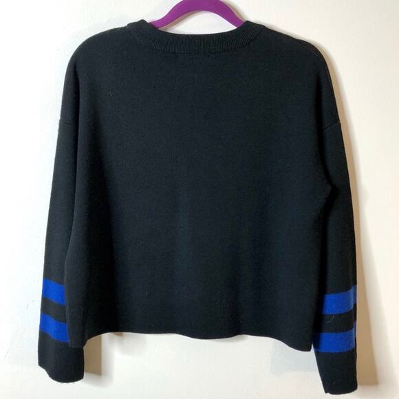 ASOS black long sleeved cropped sweater w/letters - Picture 4 of 7